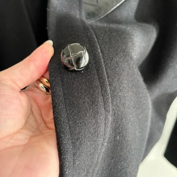 80s vintage wool and leather coat - Picture 5 of 10